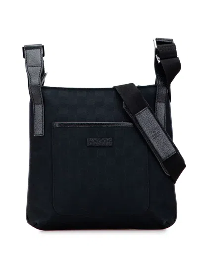 Pre-owned Gucci 2000-2015 Gg Canvas Crossbody Bag In Black