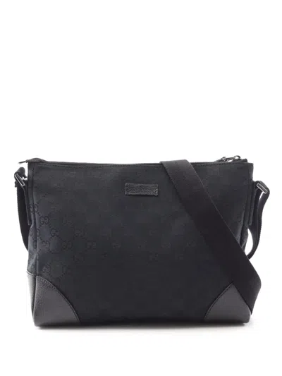 Pre-owned Gucci 2000-2015 Gg Canvas Crossbody Bag In Black