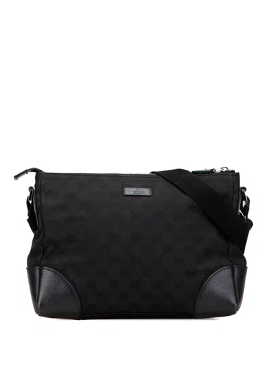 Pre-owned Gucci 2000-2015 Gg Canvas Crossbody Bag In Black