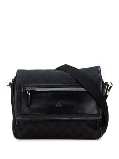 Pre-owned Gucci 2000-2015 Gg Canvas Crossbody Bag In Black