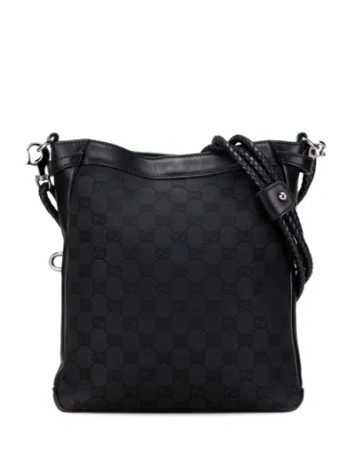 Pre-owned Gucci 2000-2015 Gg Canvas Crossbody Bag In Black