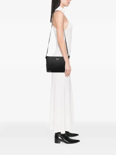 Pre-owned Gucci 2000-2015 Gg Canvas Crossbody Bag In Black