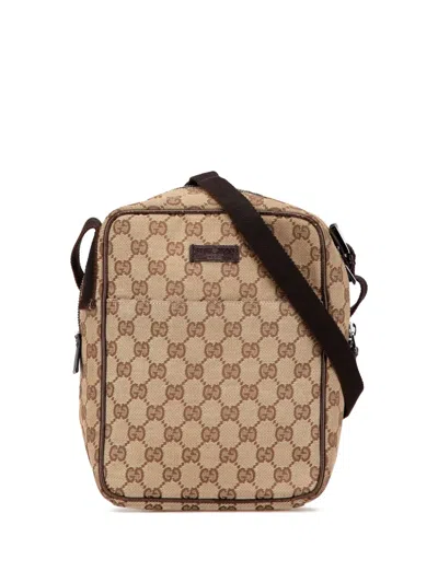 Pre-owned Gucci 2000-2015 Gg Canvas Crossbody Bag In Brown