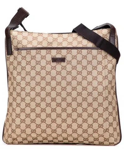 Pre-owned Gucci 2000-2015 Gg Canvas Crossbody Bag In Brown