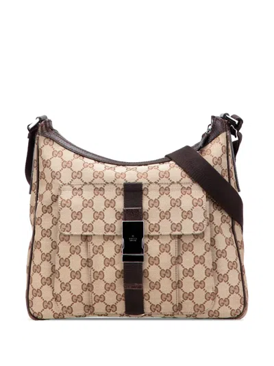Pre-owned Gucci 2000-2015 Gg Canvas Crossbody Bag In Brown