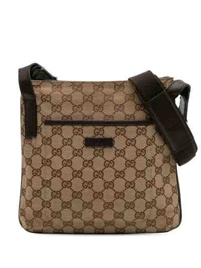 Pre-owned Gucci 2000-2015 Gg Canvas Crossbody Bag In Brown