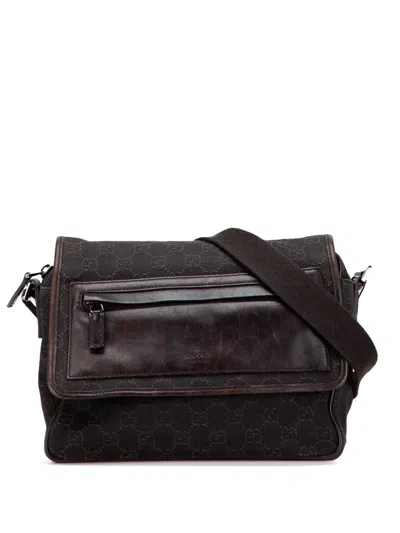 Pre-owned Gucci 2000-2015 Gg Canvas Crossbody Bag In Brown