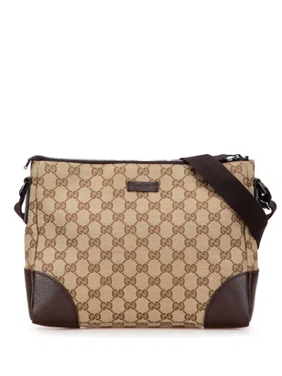 Pre-owned Gucci 2000-2015 Gg Canvas Crossbody Bag In Brown