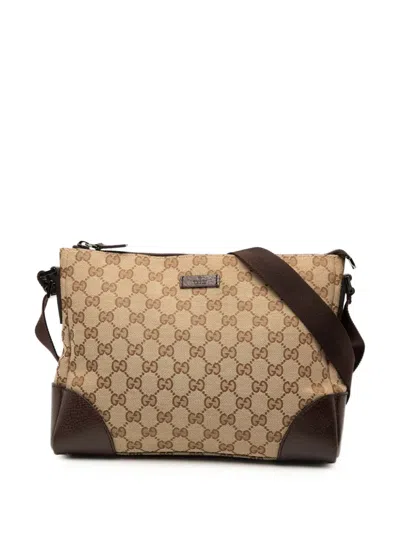 Pre-owned Gucci 2000-2015 Gg Canvas Crossbody Bag In Brown