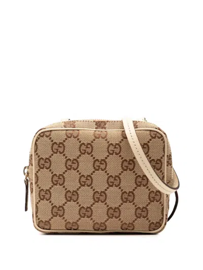 Pre-owned Gucci 2000-2015 Gg Canvas Crossbody Bag In Brown