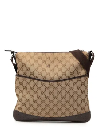 Pre-owned Gucci 2000-2015 Gg Canvas Crossbody Bag In Brown