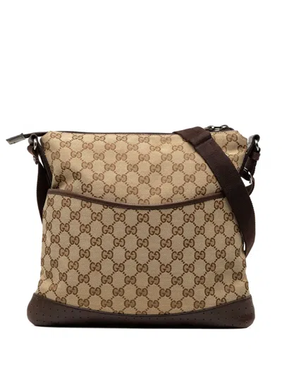 Pre-owned Gucci 2000-2015 Gg Canvas Crossbody Bag In Brown