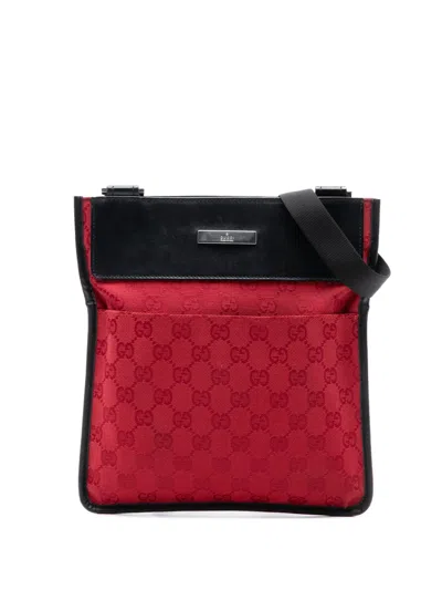 Pre-owned Gucci 2000-2015 Gg Canvas Crossbody Bag In Red