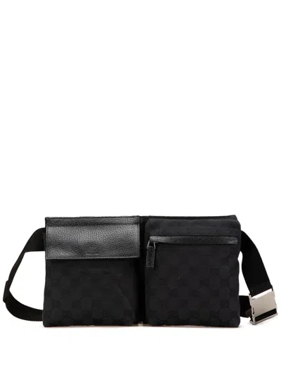 Pre-owned Gucci 2000-2015 Gg Canvas Double Pocket Belt Bag