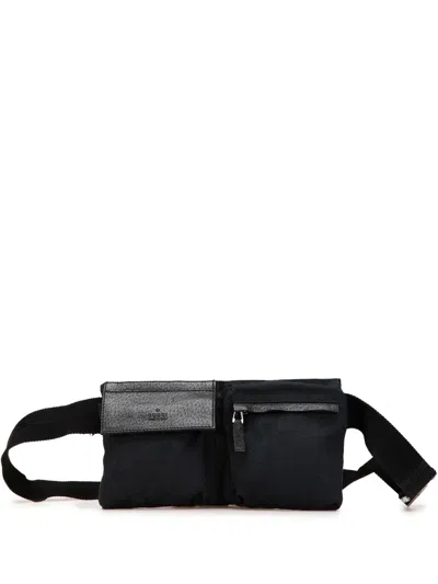 Pre-owned Gucci 2000-2015 Gg Canvas Double Pocket Belt Bag