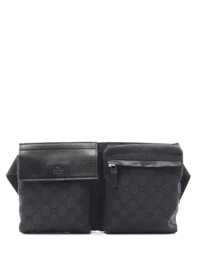 Pre-owned Gucci 2000-2015 Gg Canvas Double Pocket Belt Bag