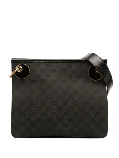 Pre-owned Gucci 2000-2015 Gg Canvas Eclipse Crossbody Bag In Black
