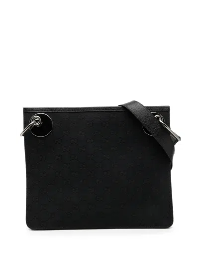 Pre-owned Gucci 2000-2015 Gg Canvas Eclipse Crossbody Bag In Black