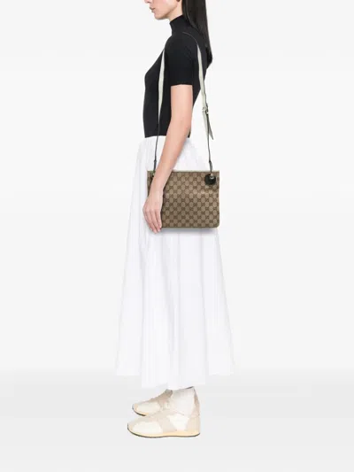 Pre-owned Gucci 2000-2015 Gg Canvas Eclipse Crossbody Bag In Brown