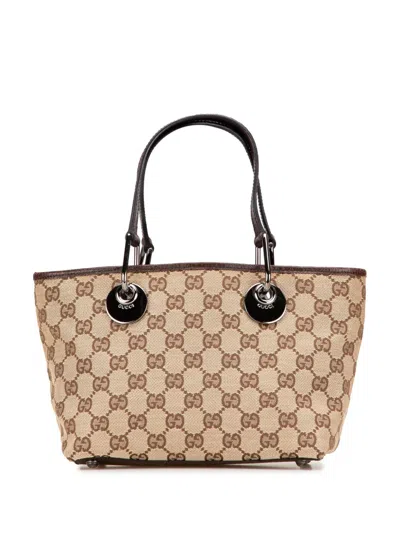 Pre-owned Gucci 2000-2015 Gg Canvas Eclipse Handbag In Brown