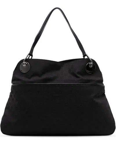 Pre-owned Gucci 2000-2015 Gg Canvas Eclipse Shoulder Bag In Black