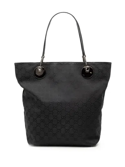 Pre-owned Gucci 2000-2015 Gg Canvas Eclipse Tote Bag In Black