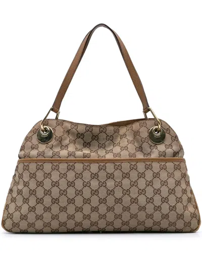 Pre-owned Gucci 2000-2015 Gg Canvas Eclipse Tote Bag In Brown
