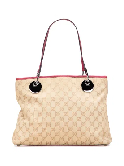 Pre-owned Gucci 2000-2015 Gg Canvas Eclipse Tote Bag In Brown