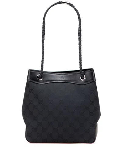 Pre-owned Gucci 2000-2015 Gg Canvas Gifford Tote Bag In Black