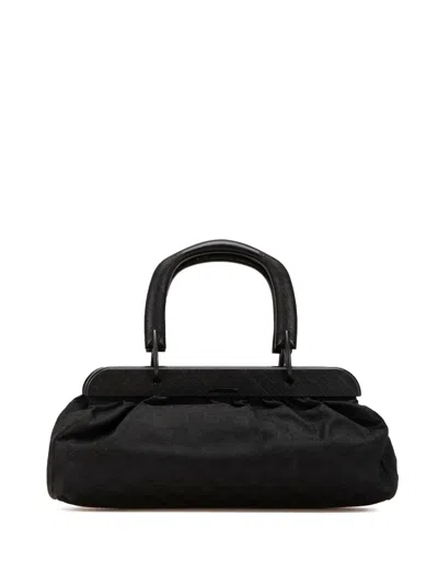 Pre-owned Gucci 2000-2015 Gg Canvas Handbag In Black