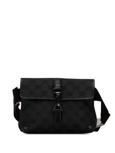Pre-owned Gucci 2000-2015 Gg Canvas Jackie Belt Bag In 黑色