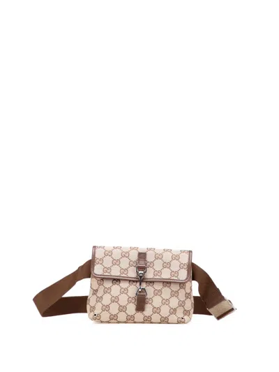 Pre-owned Gucci 2000-2015 Gg Canvas Jackie Belt Bag In Brown