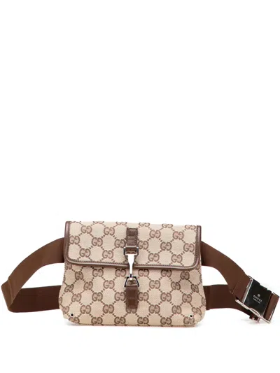 Pre-owned Gucci 2000-2015 Gg Canvas Jackie Belt Bag In Brown