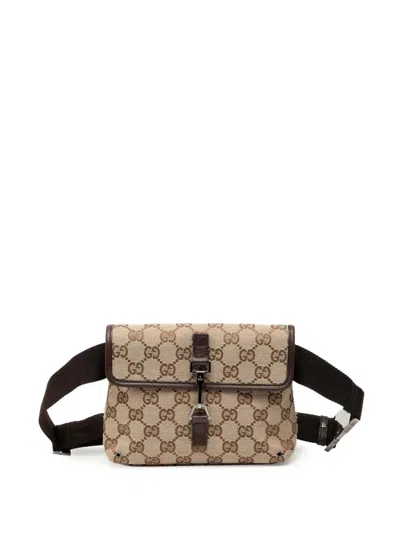 Pre-owned Gucci 2000-2015 Gg Canvas Jackie Belt Bag In Brown