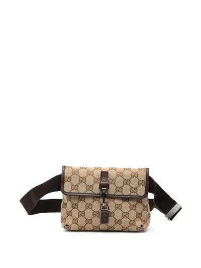 Pre-owned Gucci 2000-2015 Gg Canvas Jackie Belt Bag In Brown