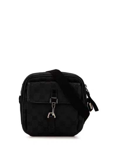 Pre-owned Gucci 2000-2015 Gg Canvas Jackie Crossbody Bag In Black