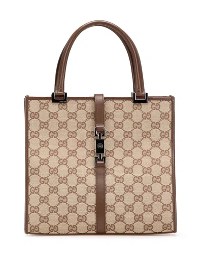 Pre-owned Gucci 2000-2015 Gg Canvas Jackie Handbag In Brown