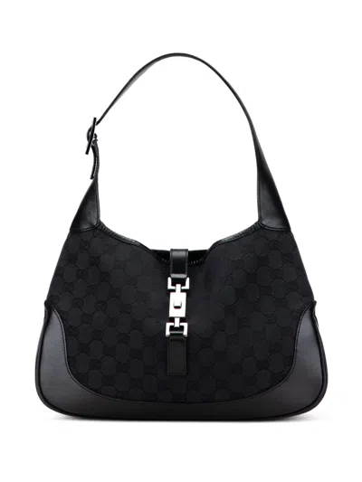 Pre-owned Gucci 2000-2015 Gg Canvas Jackie Shoulder Bag In Black