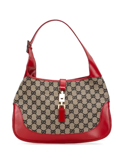 Pre-owned Gucci 2000-2015 Gg Canvas Jackie Shoulder Bag In Gray