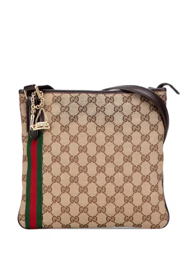 Pre-owned Gucci 2000-2015 Gg Canvas Jolicoeur Crossbody Bag In Brown