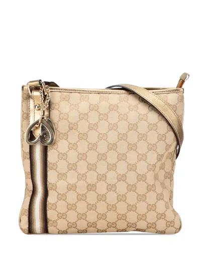 Pre-owned Gucci 2000-2015 Gg Canvas Jolicoeur Crossbody Bag In Brown