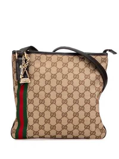 Pre-owned Gucci 2000-2015 Gg Canvas Jolicoeur Crossbody Bag In Brown