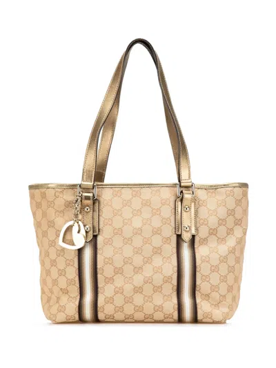 Pre-owned Gucci 2000-2015 Gg Canvas Jolicoeur Tote Bag In Brown