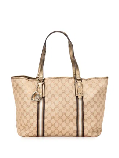 Pre-owned Gucci 2000-2015 Gg Canvas Jolicoeur Tote Bag In Brown