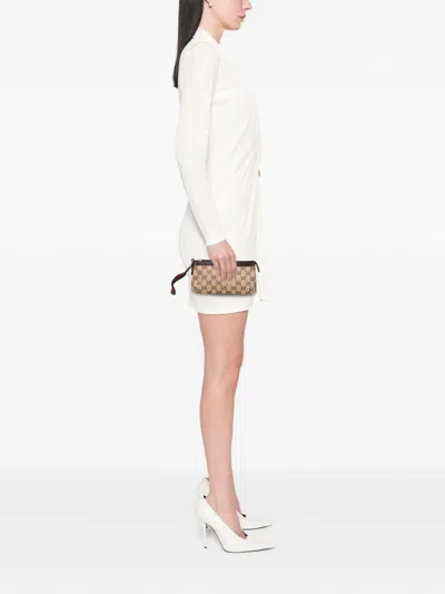 Pre-owned Gucci 2000-2015 Gg Canvas Jolicoeur Wristlet Clutch Bag In Brown