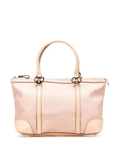 Pre-owned Gucci 2000-2015 Gg Canvas Lovely Tote Bag In Pink