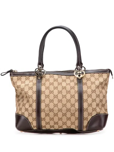 Pre-owned Gucci 2000-2015 Gg Canvas Lovely Tote Bag In Brown
