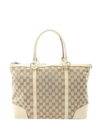 Pre-owned Gucci 2000-2015 Gg Canvas Lovely Tote Bag In Brown