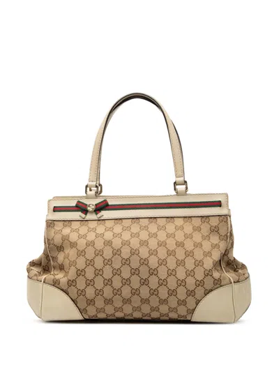Pre-owned Gucci 2000-2015 Gg Canvas Mayfair Tote Bag In Brown