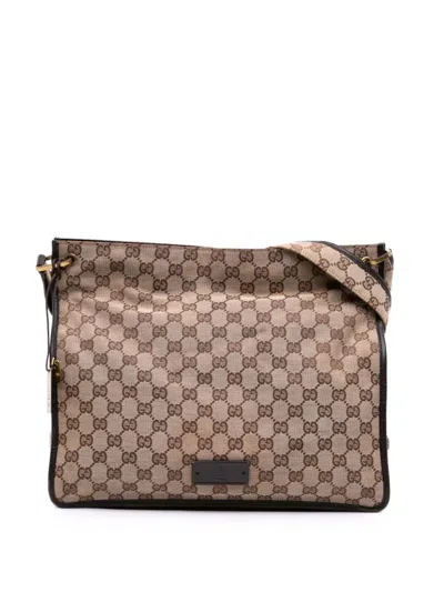 Pre-owned Gucci 2000-2015 Gg Canvas Messenger Bag Crossbody Bag In Brown